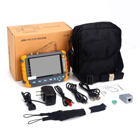 (image for) 5 Inch 4 in 1 CCTV Monitor Tester, Coaxial Analog Video CCTV Tester AHD/TVI/CVI/CVBS Coaxial Analog Video CCTV Tester, UTP/PTZ Cable Test UP to 8MP Analog Security Camera