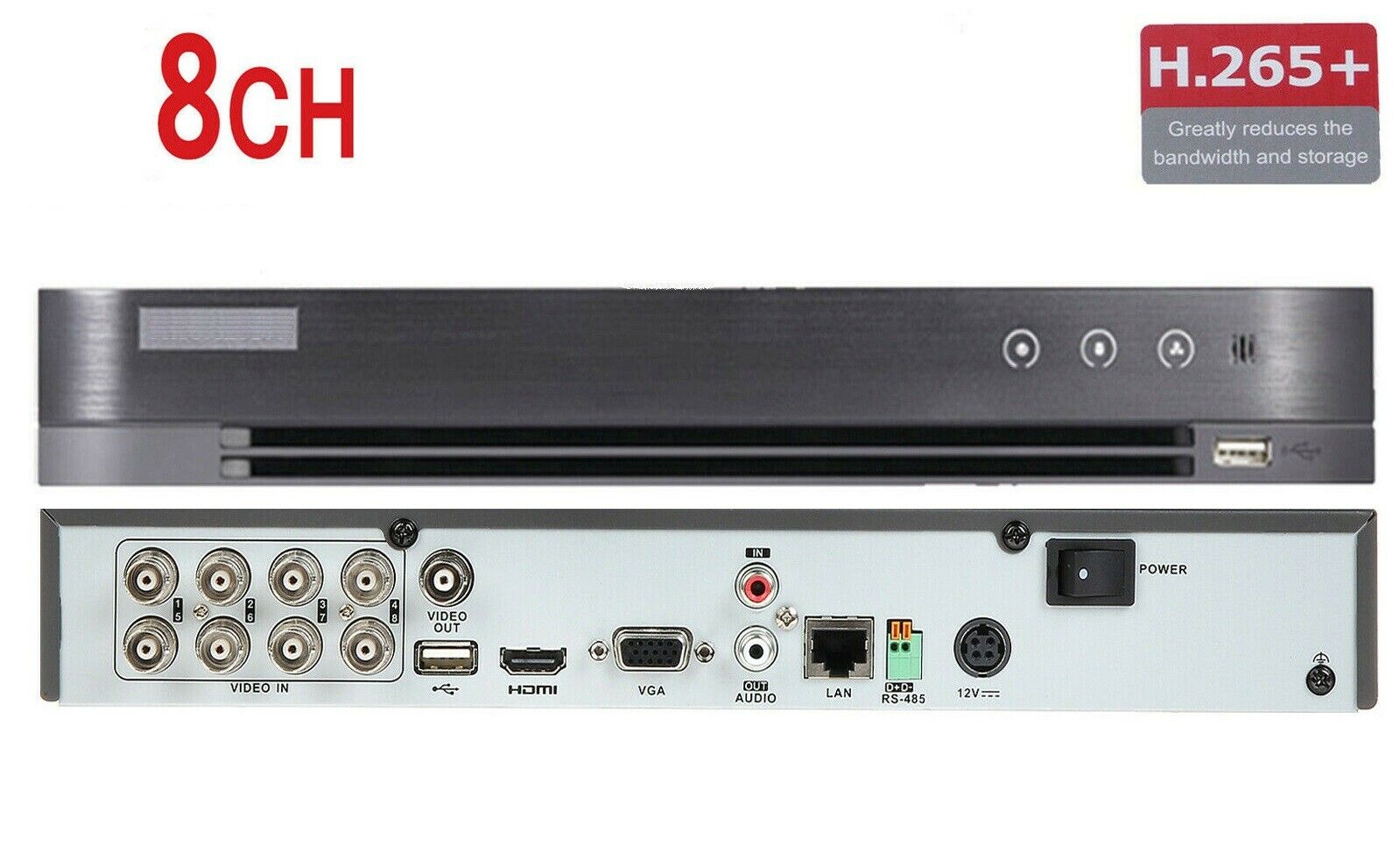 (image for) 8 Channel 1080P H.265+ 1U 1HDD Bay TVI 4.0 XDVR