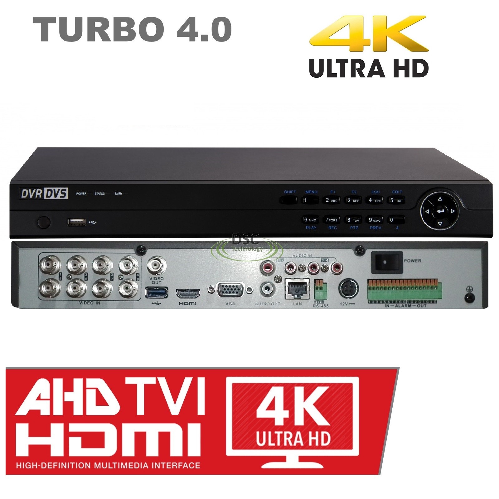 8Channel 8MP H.265+ HD Pentabrid HD-TVI/CVI/AHD IP & Analog DVR