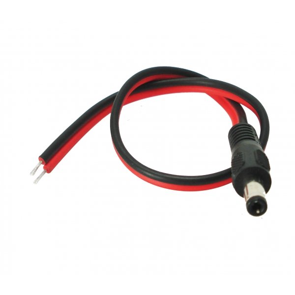 DC Power Lead male, pigtail for CCTV camera power