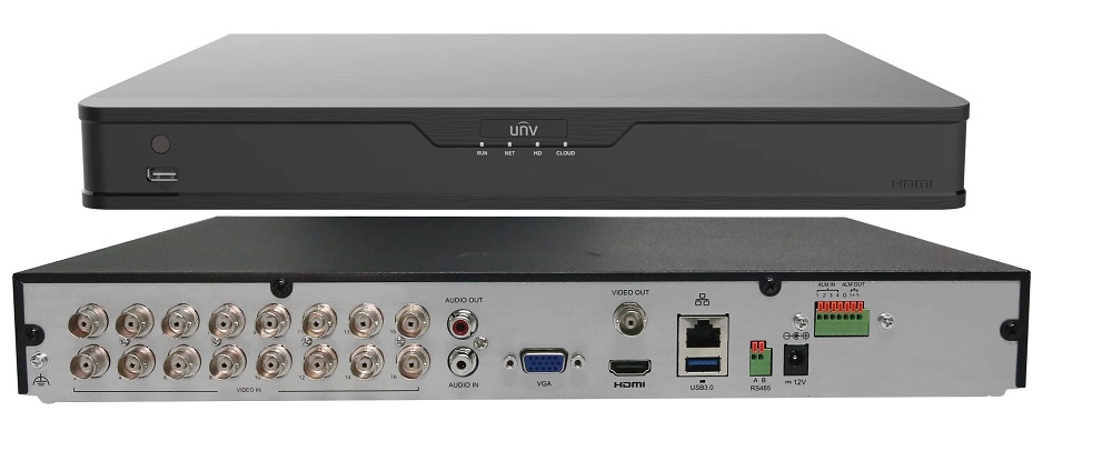 (image for) UNV 4K 16-Channel Hybrid XVR With 16 BNC, 8 IP, with 2 SATA HDD Bays, NDAA Compliant (XVR302-16Q3)
