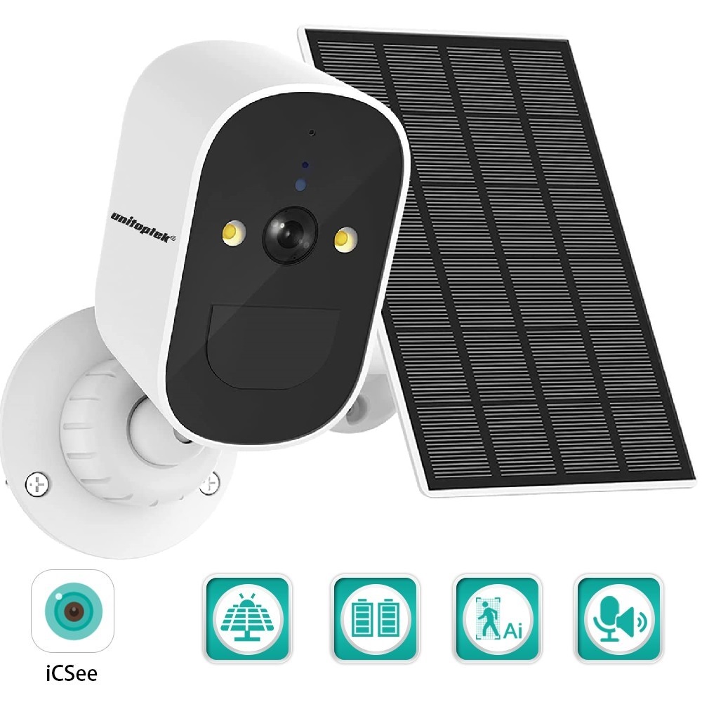 (image for) Battery/Solar Powered 1080P Rechargeable Wireless Security Camera In/Outdoor