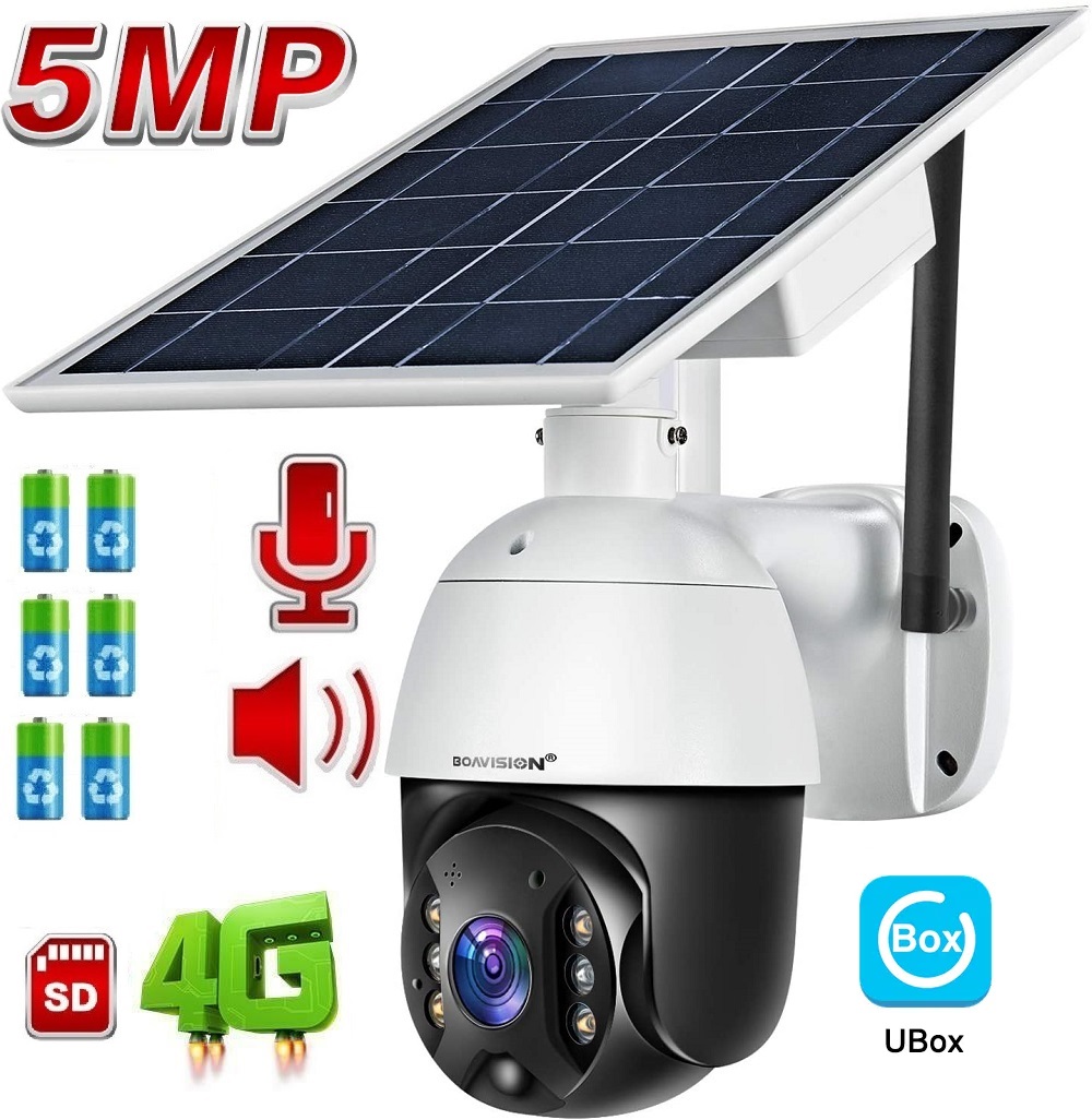 (image for) Cellular 4G LTE Wireless Outdoor PTZ Security Camera with Solar Battery Power