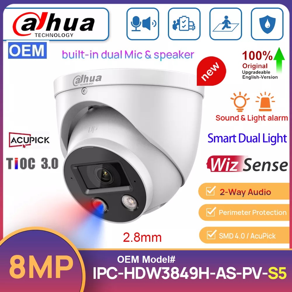 (image for) 8MP Smart Dual Illumination Active Deterrence Fixed-focal Eyeball WizSense Network Camera